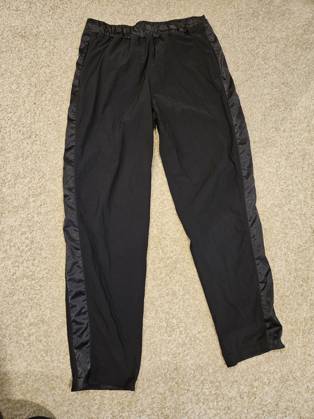 lululemon athletica Black Track Pants with Satin Side Panels
